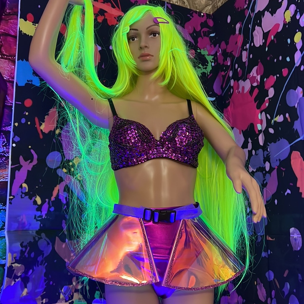 New Clear Iridescent RAVE SKIRT by Crafts by Sandy